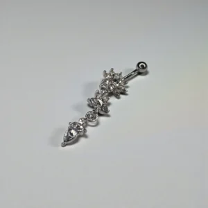 Crystal Clear Zircons Bellybutton Fashion Jewelry Silver