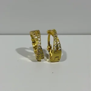 Double Rounded Hoops Ear Golden