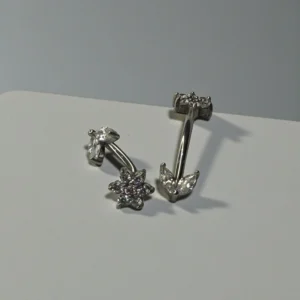 Glam Spark Ear Studs Silver