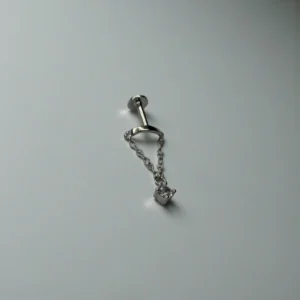 Glamour Drops with Flatback Ear Studs Silver