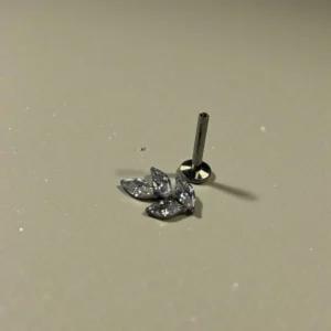 Marquise Crystal Clear Leaf Shaped Ear Studs Silver