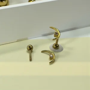 Moon Ear Studs Golden