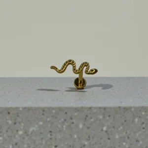 Snake Labret Ear Jewellery Golden