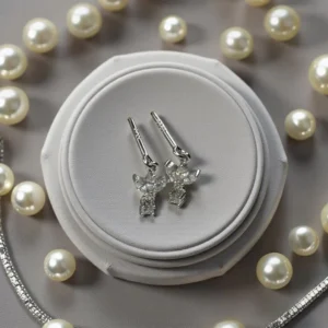 Vertical Helix Patel Dangling Studs Silver