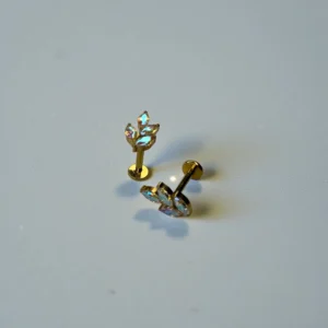 Marquise CZ Leaf Shaped Ear Studs