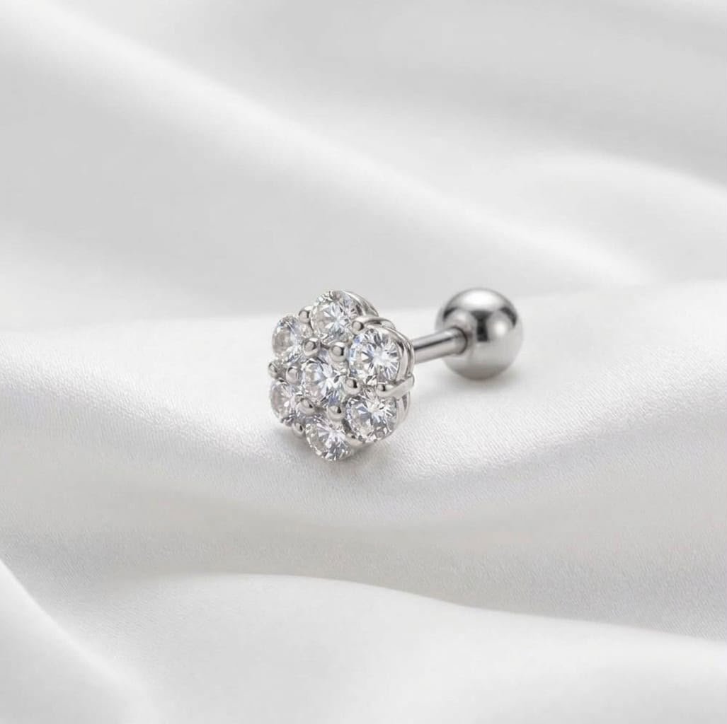 Seven Flower Tiny Zircon Studs