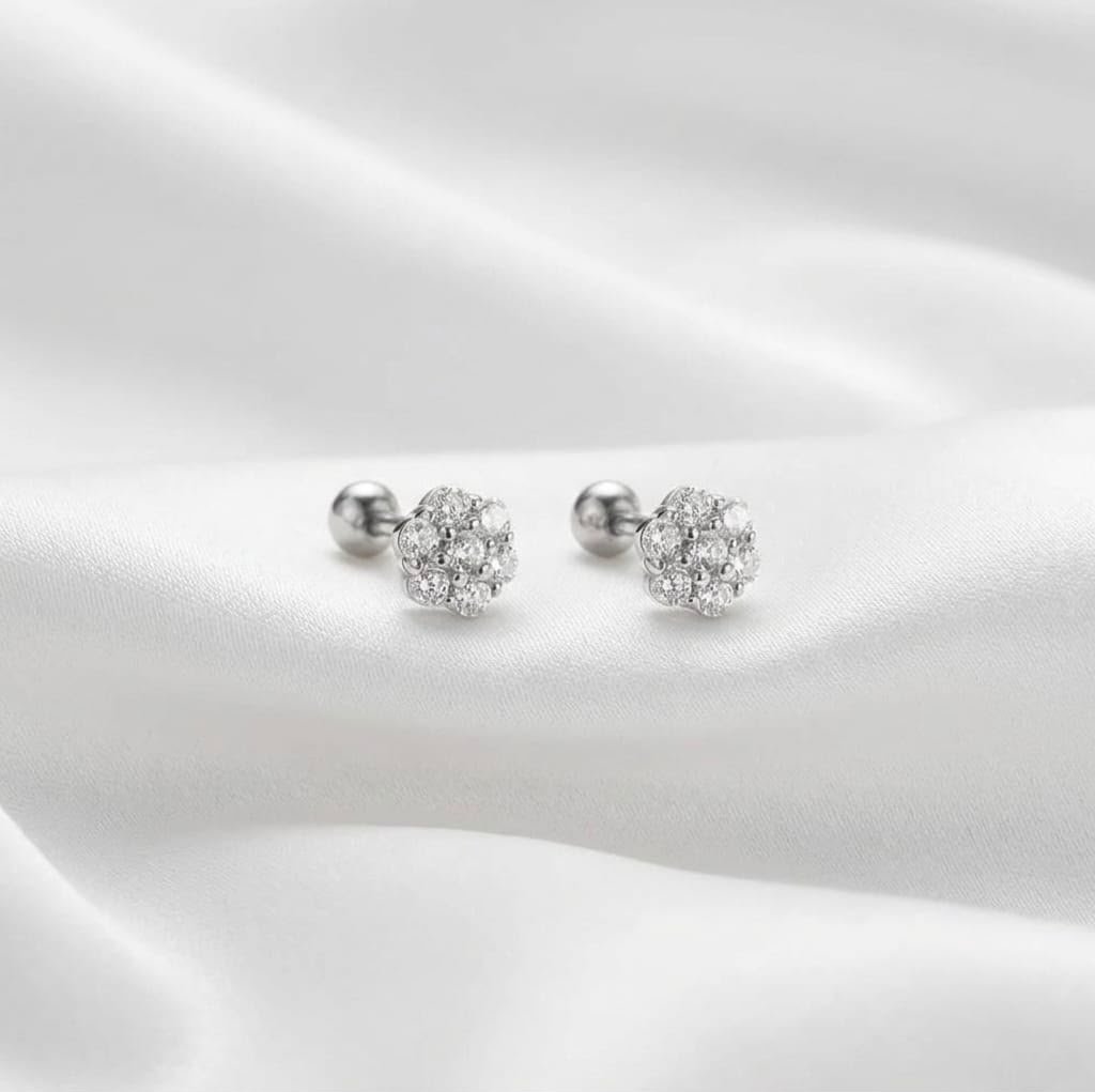 Flower Seven Tiny Zircons Ear Stud - Image 3