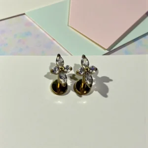 Four Point Star Flatback Ear Studs