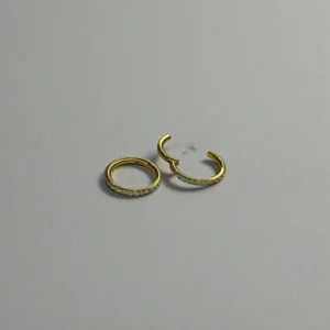 Glittering Circle Charms Zircons Hoops Earrings