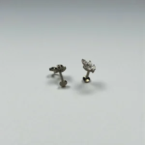 Marquise Crystal Clear Leaf Shaped Ear Studs