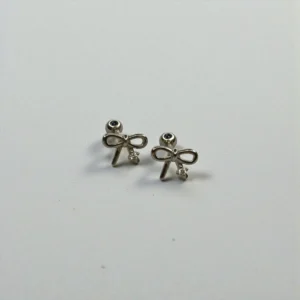 Romantic Bow Screw Bead Piercing Ear Studs