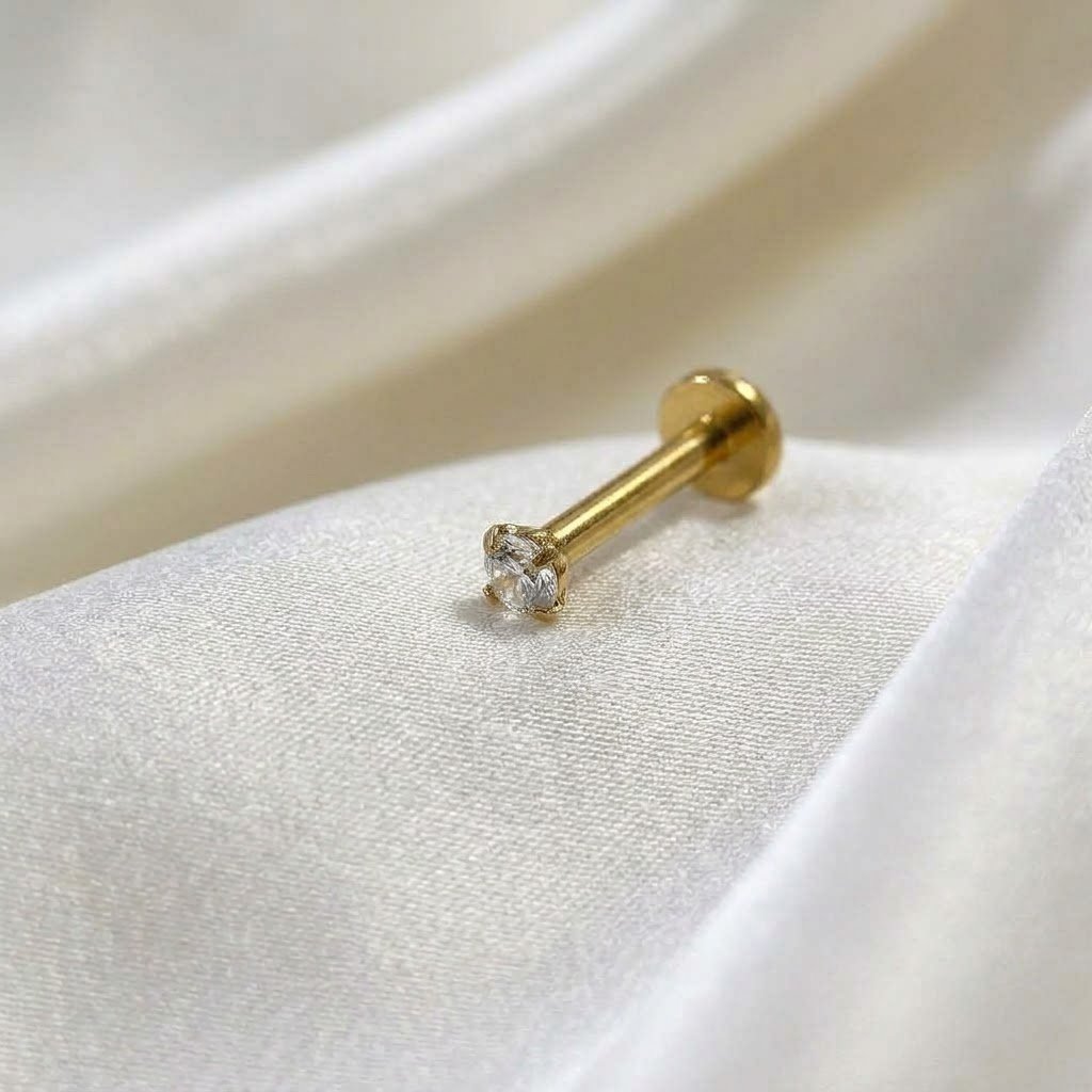 Single Stone Labret Ear Stud