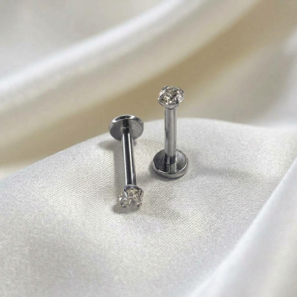 CZ Stone Labret Ear Stud - Image 2