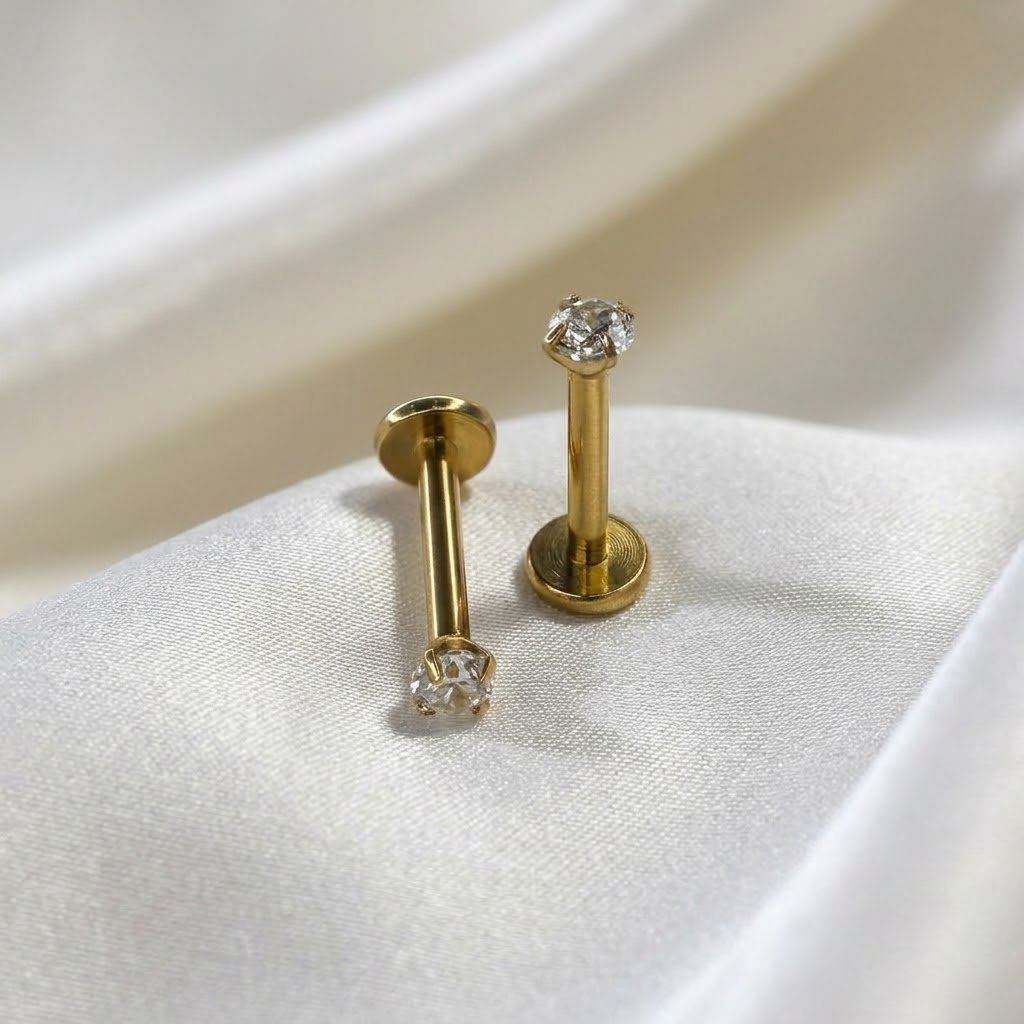 CZ Stone Labret Ear Stud - Image 4