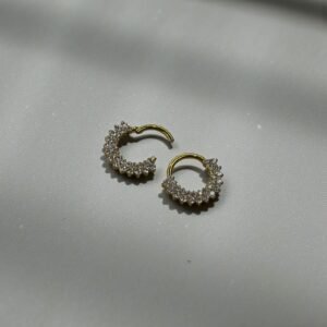 Golden Zirconia Semi Round Daith Septum Hoop