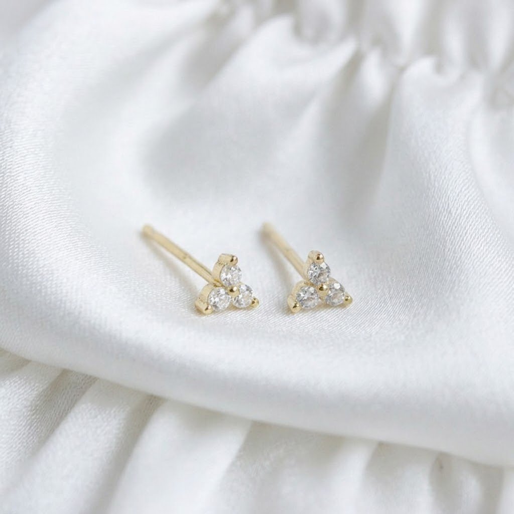 Triangle Crystal Ear Stud - Image 3