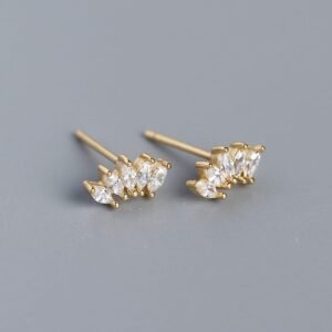 Crown marquise ear stud elegant gold ear piercing jewelry in Peshawar