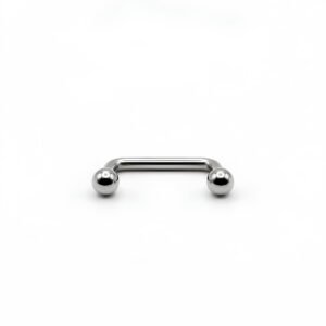Silver surface barbell with ball ends, EarStudex